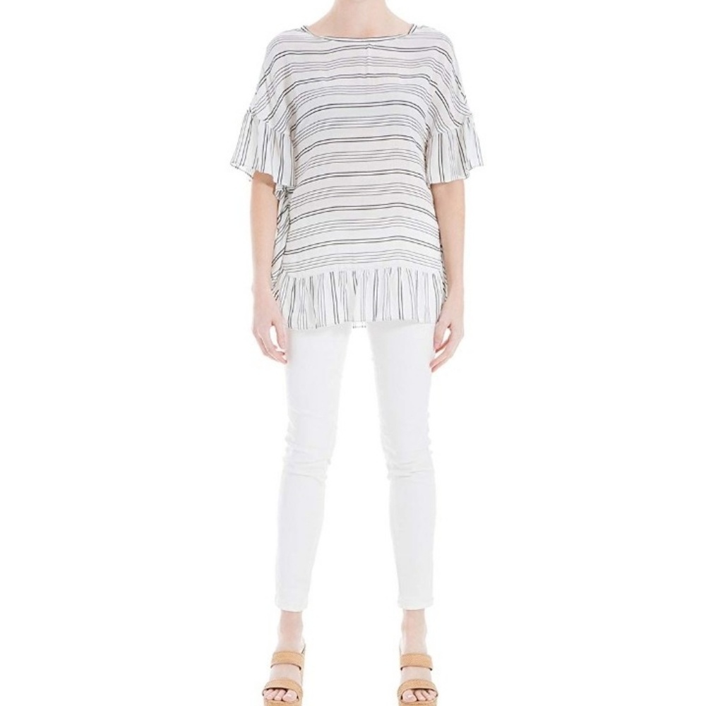 Max Studio orianne oversized ruffled tunic top